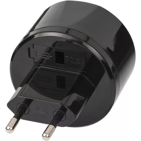 Utazóadapter, USA alj => magyar dugó - 2,5A automata biztosíték                                       E1508500010
