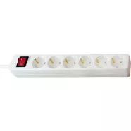   BAT elosztó 6 aljzat kapcsolóval fehér 1,4m 3x1,5mm2                                                  E1550620416