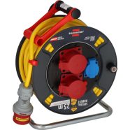   Professional CEE/5 kábeldob 300 ST, fázisváltó, 2xCEE+1xF aljzat, 25m AT-N07V3V3-F 5G2.5 sárga, IP44  E9232210410