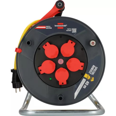 Professional kábeldob 320 ST, 5 x F aljzat, 320mm dobátmérő, 40m AT-N07V3V3-F 3G2.5 sárga, IP44       E9232410410