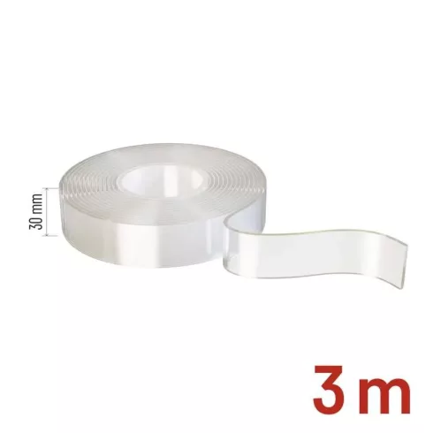 Kétoldalas NANO szalag 30mm 3m, átlátszó                                                              F6300