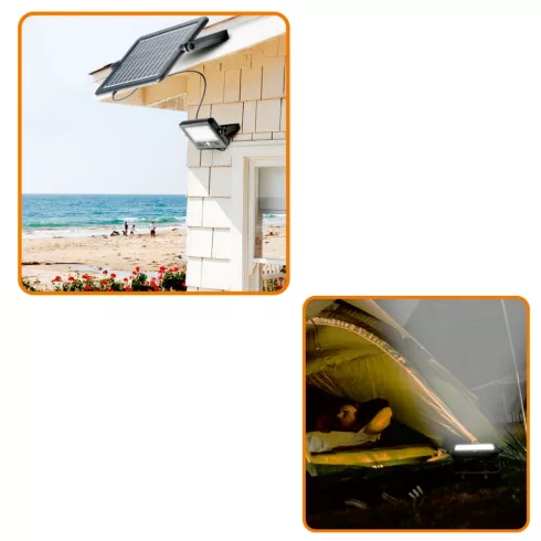 Szolár paneles LED reflektor, mozgásérzékelős 10 W 1100 LM, HSO                                       FLP1100SOLAR