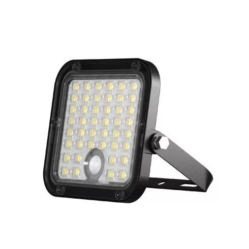 Szolár LED reflektor, PIR, 1500 lm, 3000/6000 K, 3600 mAh akku, 2 üzemmód, távirányítóval, IP65, HSO  FLP1500SOLAR