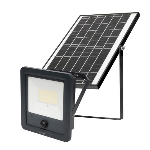 Napelemes LED reflektor, 1800lm, 6000K, 112db SMD LED, 15 Ah akku, PIR, IP65, távirányítható, HSO     FLP1800SOLAR