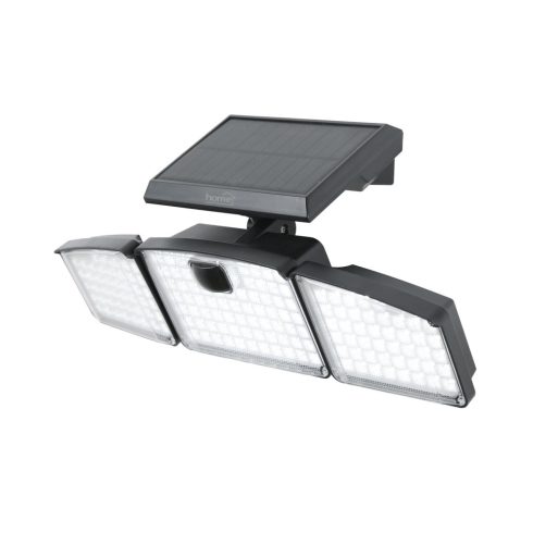 Napelemes LED reflektor, 700 lumen, 6500 K, PIR mozgásérzékelő, 3600 mAh akku, 3 mód, IP65, HSO       FLP3SOLAR