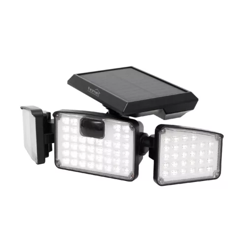 Napelemes LED reflektor, 700 lumen, 6500 K, PIR mozgásérzékelő, 3600 mAh akku, 3 mód, IP65, HSO       FLP3SOLAR
