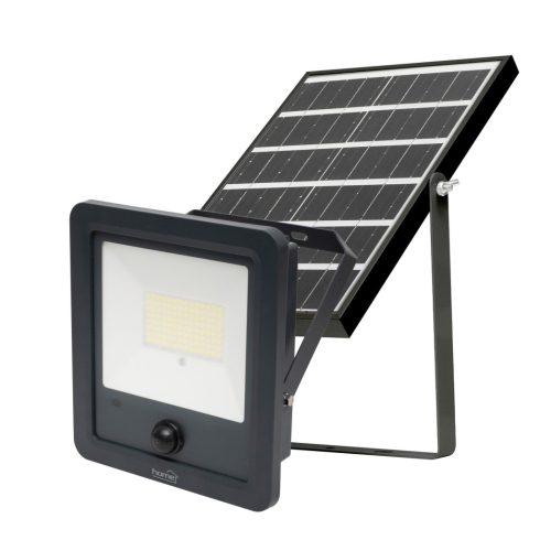 Napelemes LED reflektor, 600lm, 6000K, 40db SMD LED, 5 Ah akku, PIR, IP65, távirányítható, HSO        FLP600SOLAR