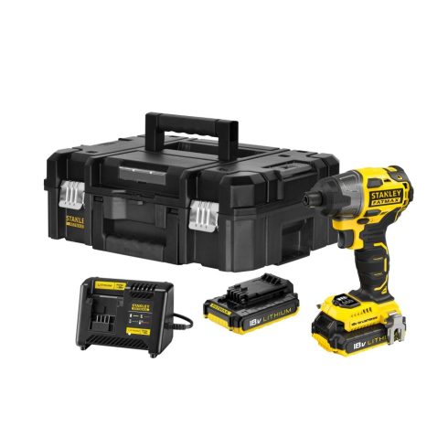 STANLEY FATMAX 18 Volt-os kefe nélküli, akkumulátoros ütvecsavarozó, PRO-STACK kofferben              FMC647D2T-QW