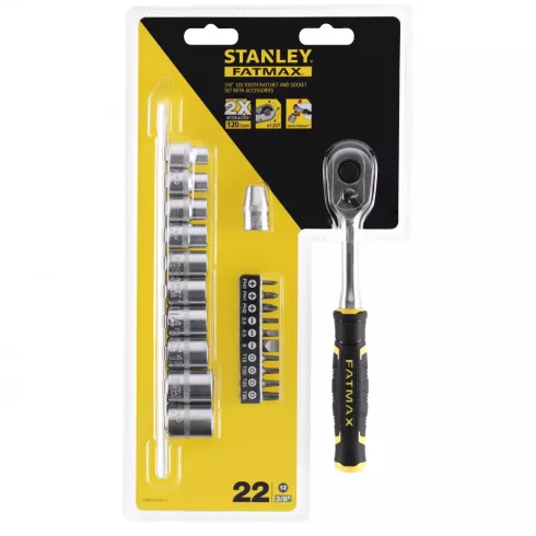 STANLEY FATMAX 3/8 ' dugókulcs szett 3 fokonkénti fogazással                                          FMMT82680-0