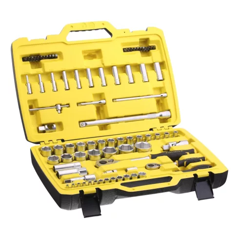 STANLEY FATMAX 1/4' + 1/2' dugókulcs szett 3 fokonkénti fogazással, 81 részes kemény dobozban         FMMT82826-1