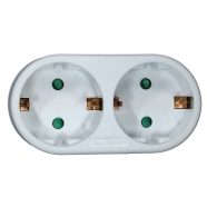   Földelt 2-es elosztó, 250V 16A, IP20, fehér                                                           GA0190