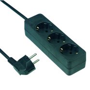   Asztali elosztó 3-as, 1,4m, 3x1.0, fekete                                                             GA0343