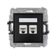   MINI computer aljzat Cat6 keret nélkül, matt fekete, dupla                                            GA12MGK-6