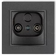   MINI TV aljzat (átmenő 9dB) kerettel metál grafit                                                     GA4124