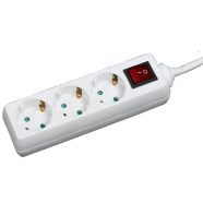   Asztali elosztó 3-as kapcsolóval, 1,4m, 3x1.0, fehér                                                  GA6611