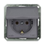   OPAL egyes dugalj keret nélkül, földelt csapfedeles, grafit                                           GA8714