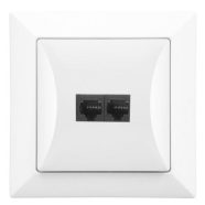   OPAL dupla LAN/telefon aljzat RJ-45 keret nélkül, fehér                                               GA8737