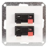   OPAL dupla hangszóró aljzat keret nélkül, fehér                                                       GA8738