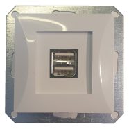   OPAL dupla USB aljzat keret nélkül, fehér                                                             GA8739