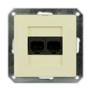   OPAL dupla LAN/telefon aljzat RJ-45 keret nélkül, bézs                                                GA8748