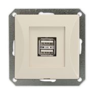   OPAL dupla USB aljzat keret nélkül, bézs                                                              GA8750