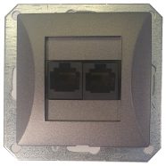   OPAL dupla LAN/telefon aljzat RJ-45 keret nélkül, grafit                                              GA8759