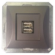   OPAL dupla USB aljzat keret nélkül, grafit                                                            GA8761