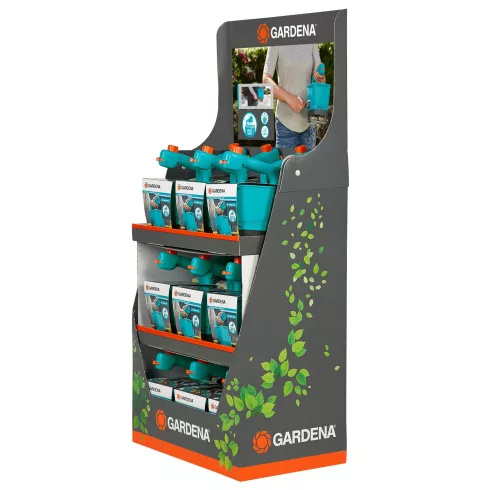 GARDENA Kézi kiszóró M display(18db), 1,8 liter űrtartalom, 100m2 kapacitás, 4m szélesség             GE0431-90