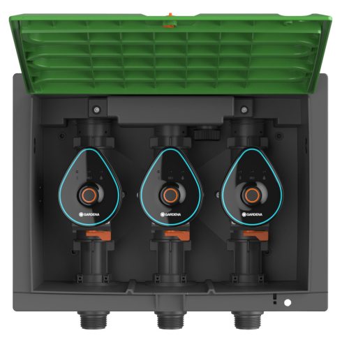 GARDENA Szelepdoboz szett (3 db 9 V-os Bluetooth Öntözőszelep, 1 db Szelepdoboz V3)                   GE1286-20