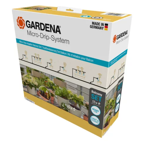 GARDENA MD csepegtető öntözés készlet cserepes növényekhez S, balkonra - 15 növényhez                 GE13401-20