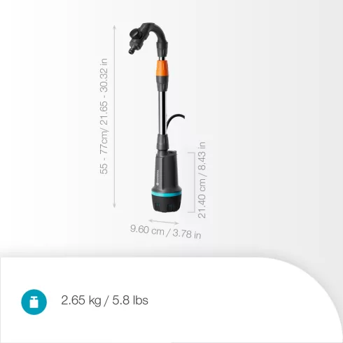 Comfort aut.hordóürítő szivattyú 2400, 18V P4A akkuval, 2400l/óra,max.száll.mag./nyomás:21m/2,1bar    GE14605-20