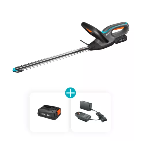 EasyCut sövénynyíró 45, 18V P4A akkumulátorral, kés hossza 45cm, késnyílás 15mm, max.60perc/140m2     GE14734-20