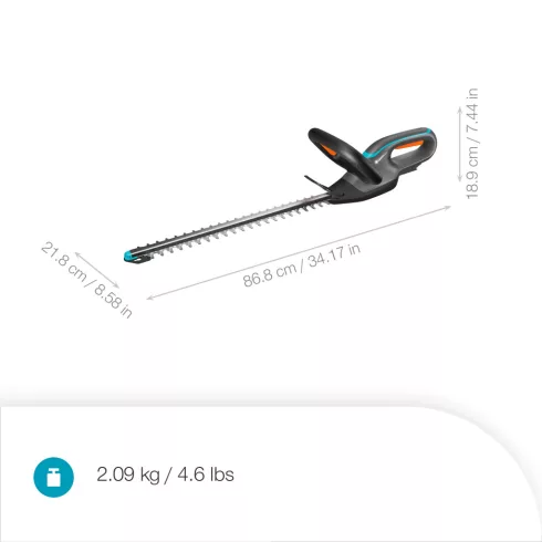 EasyCut sövénynyíró 45, 18V P4A akkumulátor nélkül, kés hossza 45cm, késnyílás 15mm,max.60perc/140m2  GE14734-55