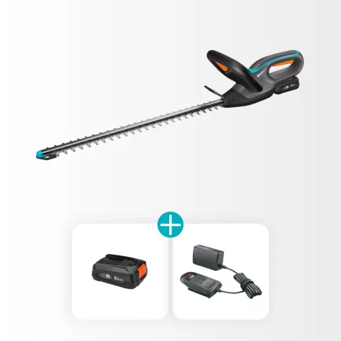 EasyCut sövénynyíró 55, 18V P4A akkumulátorral, kés hossza 55cm, késnyílás 17mm, max.55perc/180m2     GE14735-20