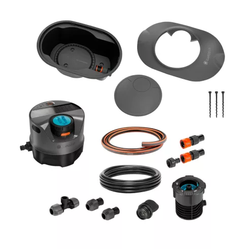 GARDENA AquaPrecise süllyesztett öntözőegység készlet, Pipeline, napelemes, gyephez, 20-320m2, 2-10m  GE16010-20
