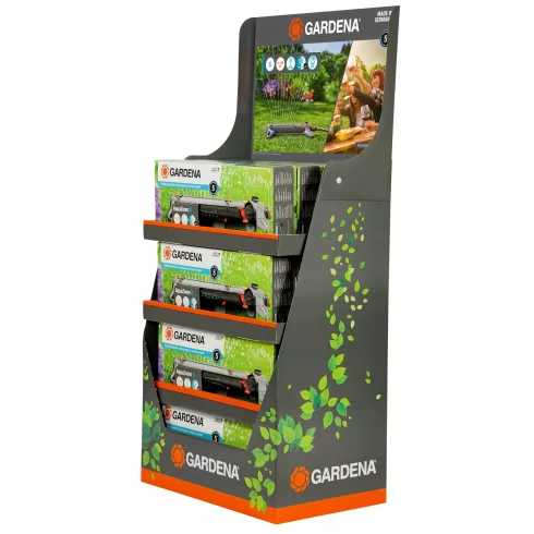 GARDENA Comfort négyszögesőztető AquaZoom S display(16db), 9-150m2, 3-15m hatótáv, 10m szélesség      GE18710-95