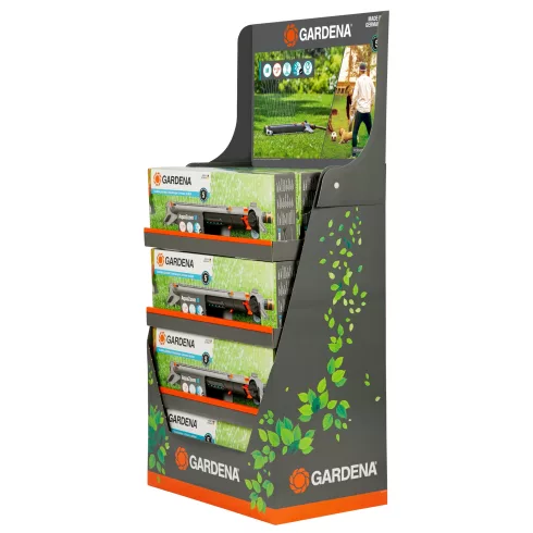 GARDENA Comfort négyszögesőztető AquaZoom M display(16db), 9-250m2, 3-18m hatótáv, 14m szélesség      GE18712-95