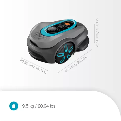 smart SILENO sense 400m2 robotfűnyíró,max.emelkedő 25%,vágási mag.25-45mm,határolóvez. nélkül,PINkód  GE19941-32