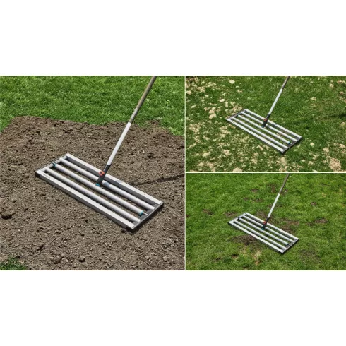 combisystem szintező gereblye, 76cm munkaszél., ajánlott nyél 180cm, lekerekített, zárt panellel      GE3569-20