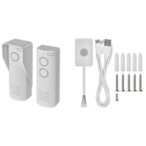Vezeték nélküli audio kapucsengő készlet, ajtómodullal, 1 résztvevő, bővíthető, USB-C kábel, EM-518   H1087
