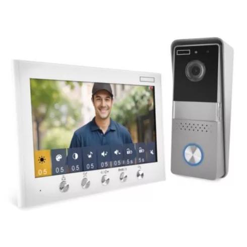Otthoni videó kaputelefon klt, 1 résztvevő, full HD, 7''monitor, éjjellátó, IP44, EM-04Z AHD 2 WIRE   H2060