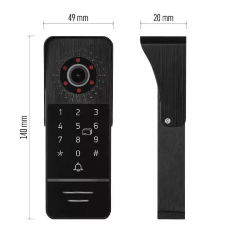 Ajtóra szerelhető színes kameraegység EM-10AHD KEY-1                                                  H3019