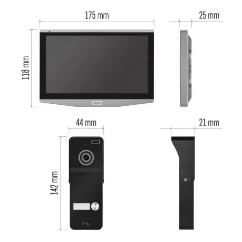 GoSmart Otthoni WiFis video kaputelefon szett, 7'', IP65,  IP-750A                                    H4020