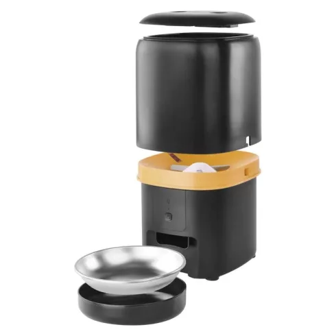 GoSmart okos állateledel adagoló, kis és közepes fajtáknak, 4 literes, 2-15mm szemcse, fekete, PET-1  H6002