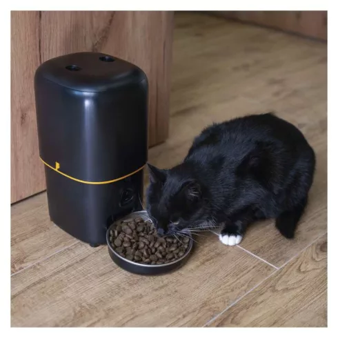 GoSmart okos állateledel adagoló, kis és közepes fajtáknak, 4 literes, 2-15mm szemcse, fekete, PET-1  H6002