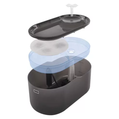 GoSmart okos háziállat itató, vízszökőkút, kis és közepes fajtáknak, 2,6 literes, szürke, PET-202     H6102