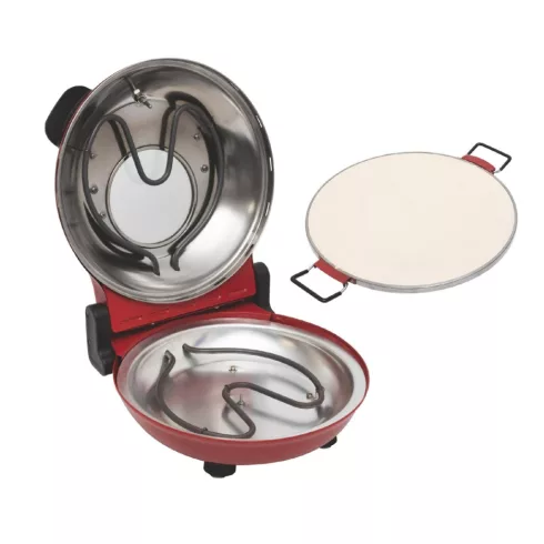 Elektromos pizzasütő, 1200W, max.430°C, hőmérő, pizzakő, duplafalú ablak, alsó/felső sütés, HSO       HGPZ30