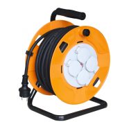   Kábeldob 40 m, IP44, 2300 W, 3x1,0mm2, 4 aljzat takarófedéllel, fém talp, védőkapcsoló, HSO           HJR10-40/1,0