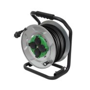   Fém kábeldob 25m gumikábellel, fém talp, túlmelegedés elleni kapcsolóval, H07RN-F 3G2,5 mm2, HSO      HJRM2025