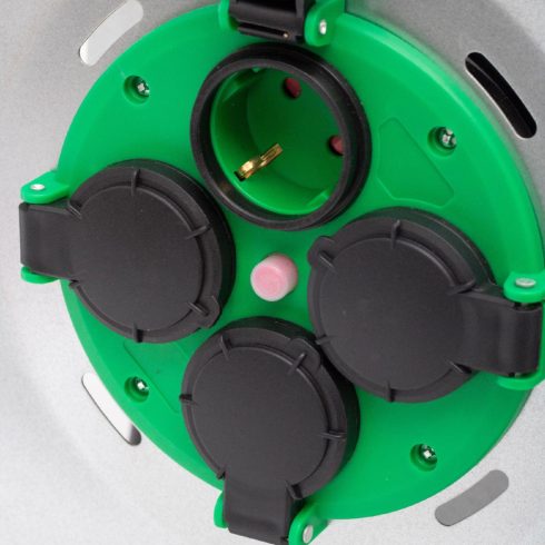 Fém kábeldob 25m gumikábellel, fém talp, túlmelegedés elleni kapcsolóval, H07RN-F 3G2,5 mm2, HSO      HJRM2025